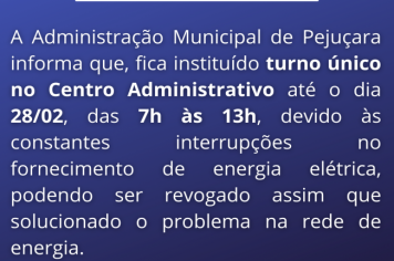 Poder Executivo institui o turno único até o período de 28/02/2022 