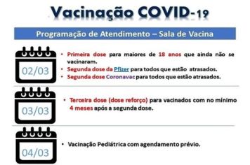 Atenção para a vacinação contra a COVID-19