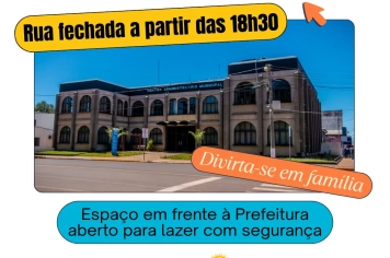 Via em frente à Prefeitura será destinada ao lazer no período de férias