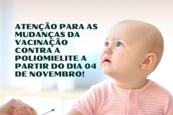 Secretaria Municipal de Saúde orienta sobre mudanças na vacinação contra a poliomielite