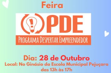 PDE- Programa Despertar Empreendedor acontece neste sábado, dia 28/10