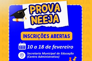 Prova Unificada do NEEJA tem inscrições de 10 a 18 de fevereiro