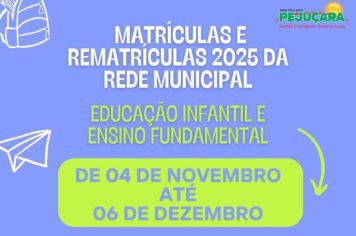Atenção para o período de matrículas e rematrículas da rede municipal de ensino!
