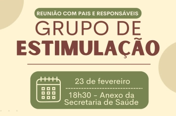 Reunião para pais e responsáveis das crianças que participam do Grupo de Estimulação