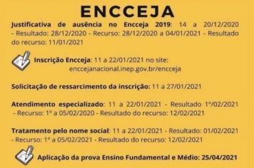 Divulgação das inscrições para as provas do Encceja