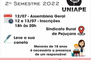 Atenção estudantes de nível técnico e acadêmico de Pejuçara