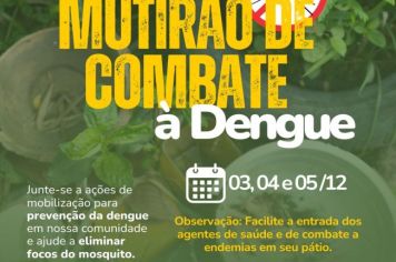 Pejuçara terá a partir de amanhã MUTIRÃO DE COMBATE À DENGUE