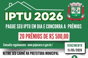 Pague seu IPTU 2026 em dia e concorra a prêmios!