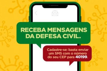 Receba mensagens de alerta da Defesa Civil 