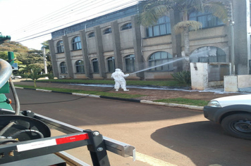 Serviço de sanitização é realizado em locais públicos de Pejuçara