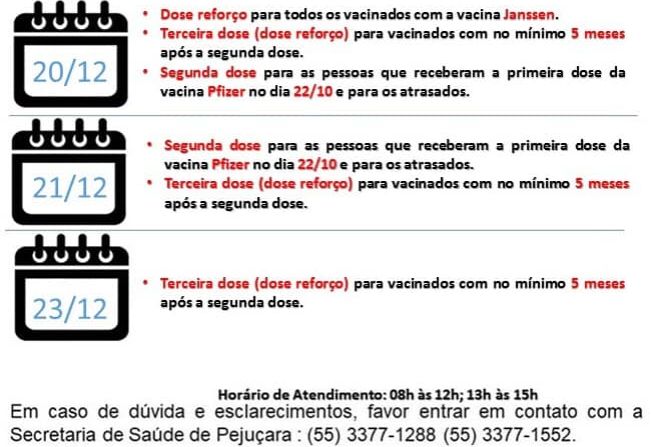  Atenção para a vacinação contra a COVID-19