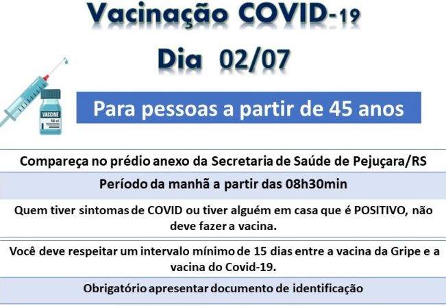 VACINAÇÃO CONTRA A COVID-19