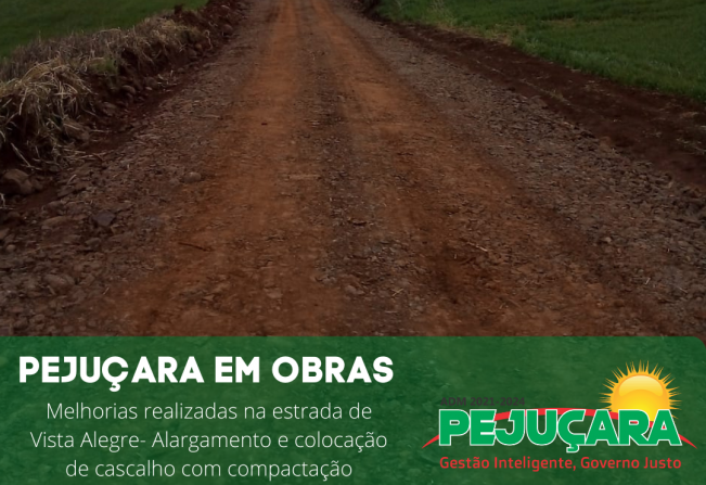 Secretaria de Obras realiza melhorias nas estradas do interior de Pejuçara