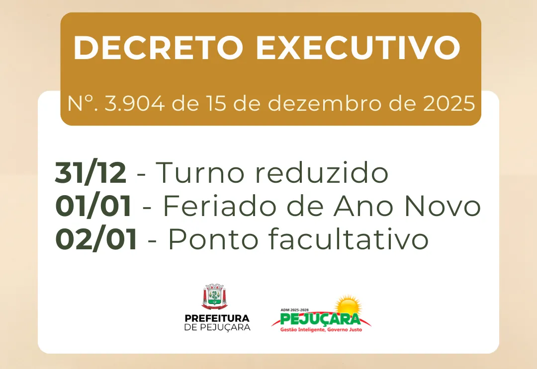 Funcionamento das Repartições Públicas – Fim de Ano