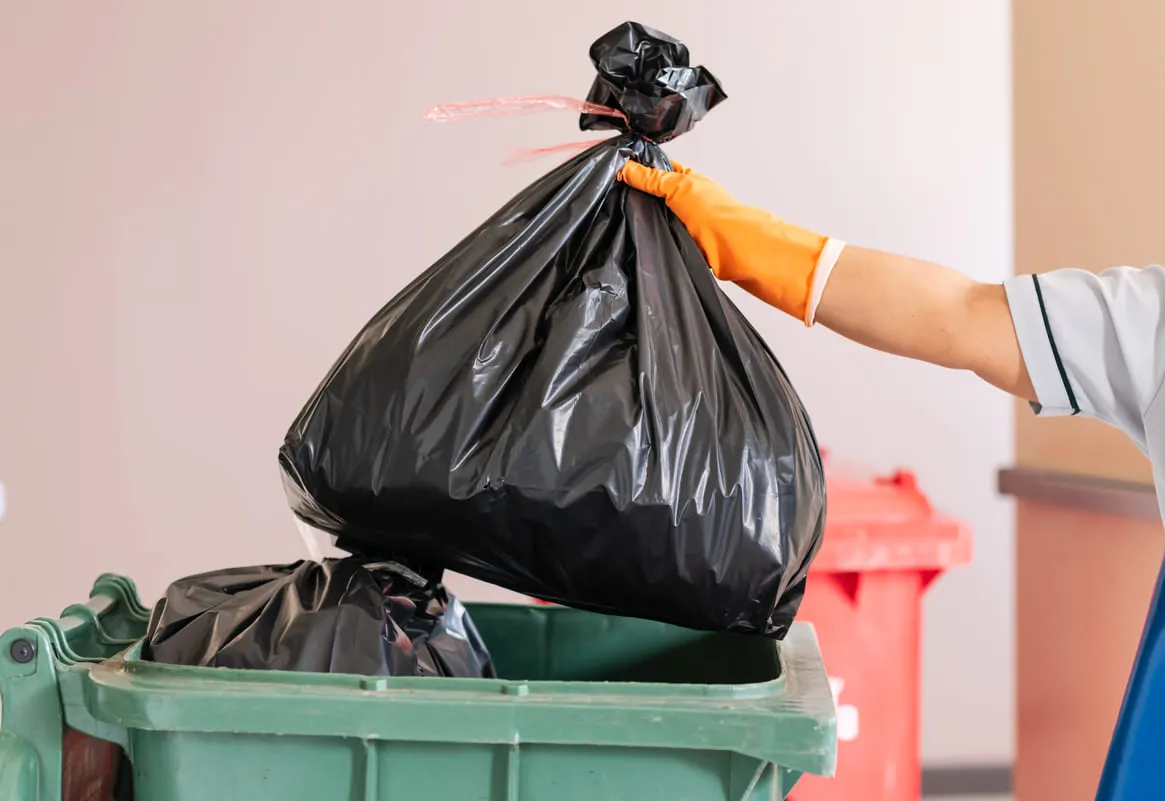 Coleta de lixo no interior 