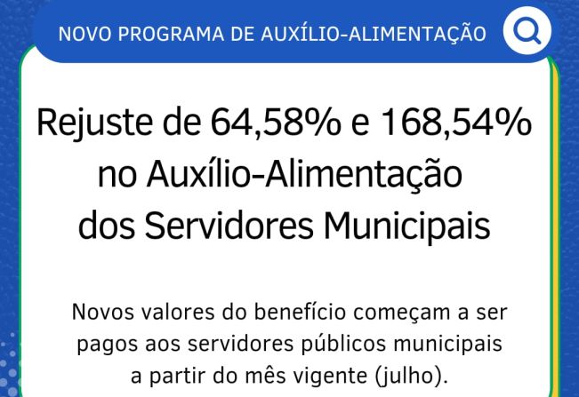 PODER EXECUTIVO MUNICIPAL CRIA NOVO PROGRAMA DE AUXÍLIO-ALIMENTAÇÃO AOS SERVIDORES MUNICIPAIS