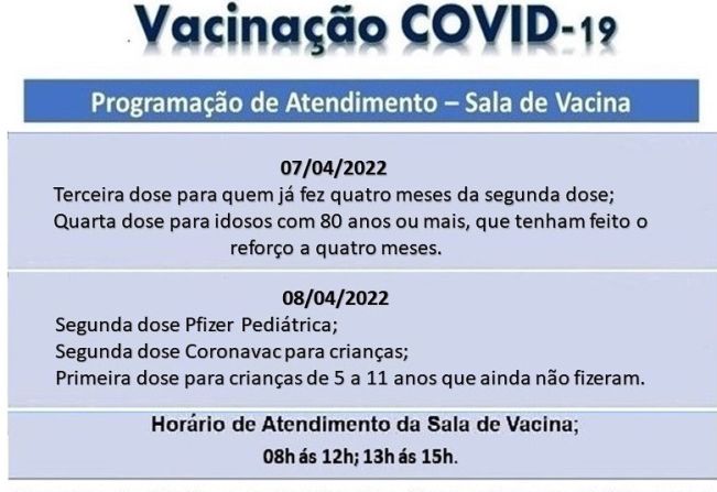 Atenção para a vacinação contra a COVID-19 