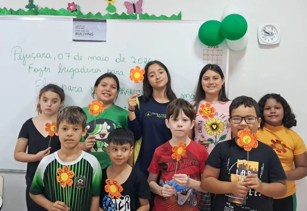 CRAS promove ação de conscientização sobreo Maio laranja com as crianças do SCFV 
