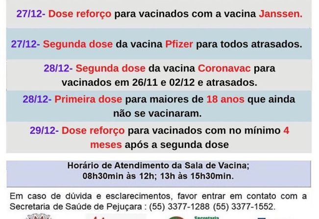 Atenção para a vacinação contra a COVID-19