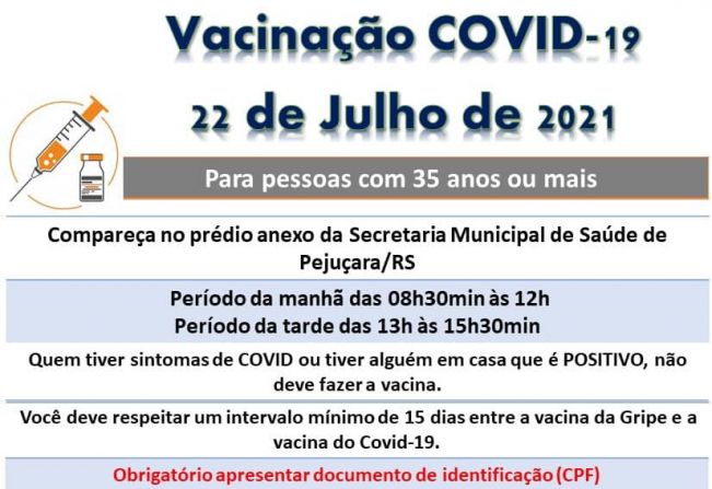 VACINAÇÃO CONTRA A COVID-19