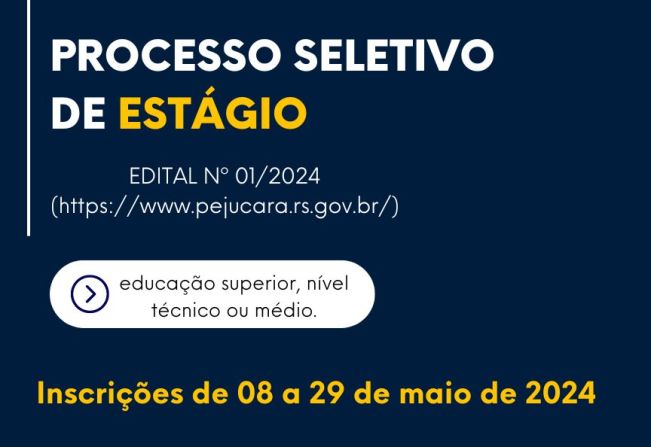 Processo Seletivo de Estágio: Inscrições abertas a partir desta quarta-feira
