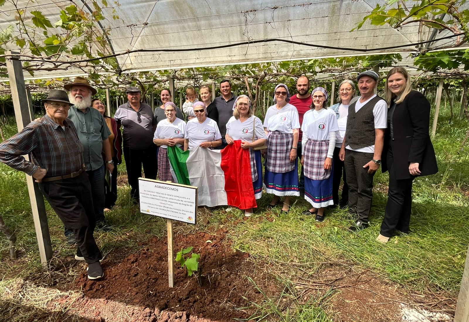 Ato simbólico marca os 150 anos da imigração italiana no Rio Grande do Sul