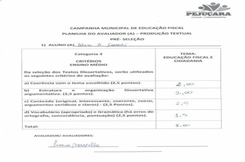 Foto - Resultado do Concurso de Educação Fiscal