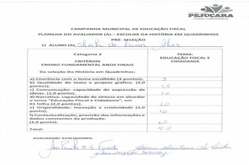 Foto - Resultado do Concurso de Educação Fiscal