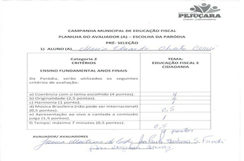 Foto - Resultado do Concurso de Educação Fiscal