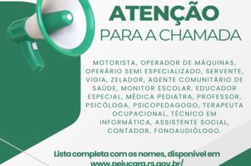 ATENÇÃO PARA A CHAMADA! NOMEAÇÕES CONCURSO PÚBLICO 01/2024