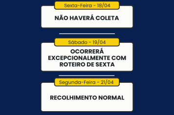 Prefeitura de Pejuçara informa sobre a coleta de lixo no feriadão 