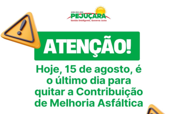 Último dia para pagamento da Contribuição de Melhoria Asfáltica