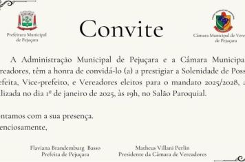 Cerimônia de Posse dos Poderes Executivo e Legislativo Municipal, você é nosso convidado!