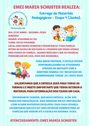 EMEI entrega material pedagógico à comunidade escolar