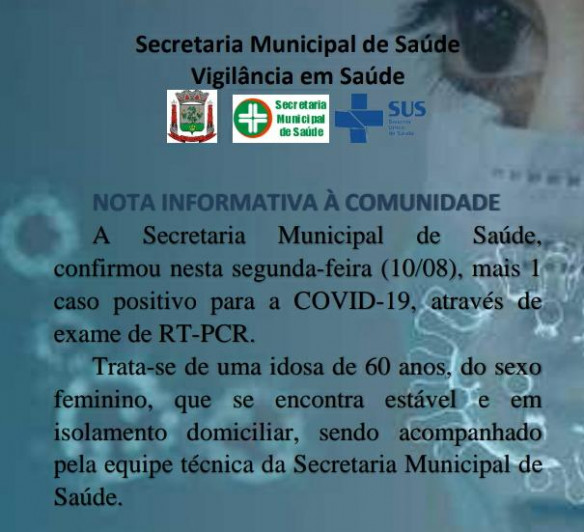 Caso 21 da Covid-19 é diagnosticado em Pejuçara