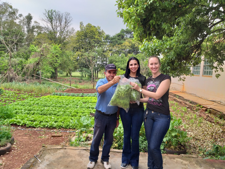 Hortaliças produzidas pelo Cepib abastecem escolas e entidades sociais do município